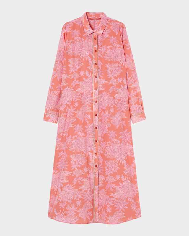 Plus Size Zona Toille Long-Sleeve Midi Shirtdress